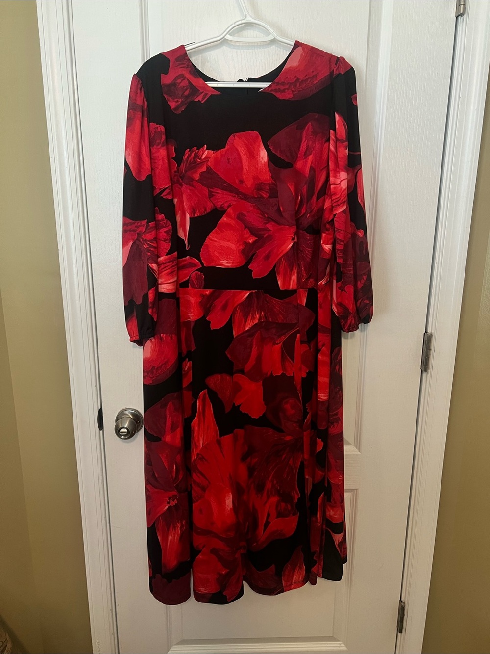 Kasper Red Floral Midi Dress - 3X
